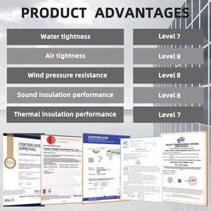 Qiguang nfrc USA หน้าต่างอลูมิเนียมกระจกหน้าต่างบานเลื่อนด้านนอกมีพายุเฮอริเคนกระทบต่อความร้อนหน้าต่างฉนวนกันความร้อนที่มีหน้าจอ - Product Image 5