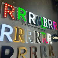 Signalétique personnalisée en acier inoxydable, lettres en acrylique 3D avec éclairage LED, lettres en relief éclairées à l'avant et à l'arrière pour devanture de magasin