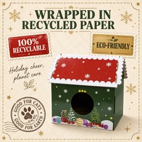 Casa para Gatos Personalizada con Rascador, Ensamblaje con Cierre a Presión, Cartón Corrugado, Muebles Ecológicos para Mascotas