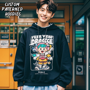 Custom High Quality Wholesale Heavyweight Oversized <b>Men</b> Hoodie Manufacture Heavy 100% Cotton 380gsm <b>Men's</b> Anime Hoodie - Product Image 2