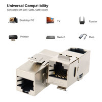 Connecteur 180 degrés CAT6 Keystone Jack modulaire RJ45 modulaire 8P8C STP FTP femelle à femelle coupleur en ligne