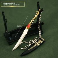 Prix d'usine Nouvelle Arrivée Game of Thrones 9CM Porte-clés en alliage de zinc en forme d'épée jouet Mini couteau porte-clés