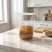 Sacs de boulangerie entièrement transparents avec fermeture à clip pour pain et pâtisserie, minimalistes et écologiques, vente directe d'usine, personnalisables