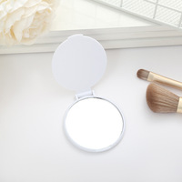 Logo personnalisé simple face mini miroir portable à main en plastique pour le maquillage nouveau modèle de publicité cadeaux promotionnels invités