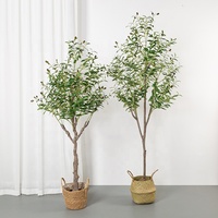 Simulation de plante de bonsaï en plastique, décoration d'intérieur et d'extérieur, ornement de maison, arbre d'olivier artificiel, en Stock