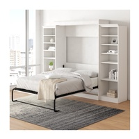 Meubles de chambre à coucher en bois, lit superposé, lit mural escamotable, lits pliants, bibliothèque, lit Murphy avec armoire et bibliothèque