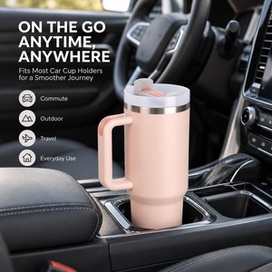 Tumbler Personalizzato da 40oz in Acciaio Inox con Manico Isolato, Tazza Termica Rosa in Metallo con Coperchio e Cannuccia, Regalo di San Valentino - Product Image 6
