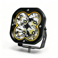 Phare de travail LED carré de 5 pouces 40W avec DRL ambre, étanche IP67, 12-48V, lampe auxiliaire pour voiture tout-terrain, camion, chariot élévateur