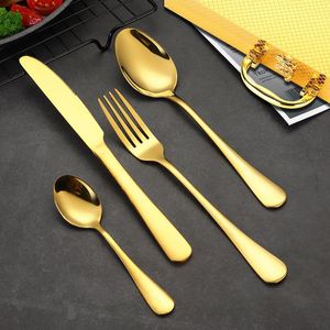 18/0 Gift Wedding Party Classic 24 Piece Gold <b>Cutlery</b> <b>Set</b> Stainless Steel - Product Image 4