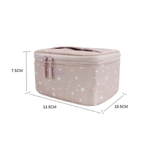 Custom Factory Hot-selling Seersucker Strap Cosmetic Bag <b>for</b> Gilr with Design Sense Stripe <b>Storage</b> Bag Cute <b>Makeup</b> Bag - Product Image 3