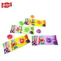 Hot Sale Donut-Shaped Fluencose Lollipop Kids Hard Texture Fruity Flavored Coating Box Decorated Customizable Packaging