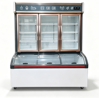 Vitrine réfrigérée commerciale pour supermarché, porte vitrée, refroidisseur de légumes et de fruits, congélateur vertical