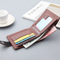 Dompet Kulit Pria Produk Premium Dompet Kulit Sapi PU untuk Pria Dompet Pendek Hitam Portefeuille Homme