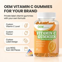Gummies à la vitamine C 250 mg, soutien du système immunitaire et antioxydant, complément alimentaire en gummies, OEM ODM