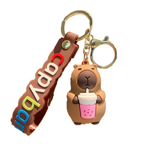 พวงกุญแจคาปิบาร่าน่ารัก ทำจากพีวีซี การ์ตูนแฟชั่น ของที่ระลึก ของขวัญชิ้นเล็กๆ ขายส่ง ราคาโรงงาน ปรับแต่งได้ - Product Image 5