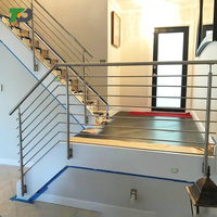 Kits de garde-corps d'escalier moderne DF avec garde-corps de barre de tige design en acier noir
