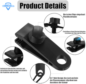 Paquete de 10 Tensores de Lona, Clips <span class=keywords><strong>para</strong></span> Lona, Clips <span class=keywords><strong>para</strong></span> Lona de Carpa, Clips Universales <span class=keywords><strong>para</strong></span> Fijación de Lona, Clips <span class=keywords><strong>para</strong></span> Carpa - Product Image 3