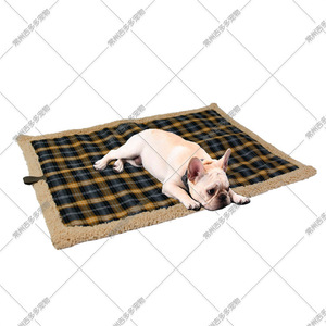 Pet <b>Mats</b> Plaid Rectangle 76x58cm Wool Fill Flannel Washable For Dog Cat Bed - Product Image 4