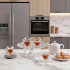 Vente en gros de tasses à café et soucoupes en cristal sans plomb de haute qualité, ensemble de 12 pièces pour la maison, le restaurant, l'hôtel, le café - Product Image 4