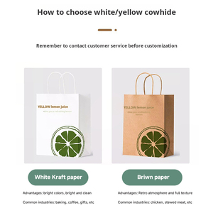 Recyclable Brown White Black Kraft Paper <b>Bag</b> with Handle Food Packaging For Supermarket Shopping And Takeout - Product Image 5