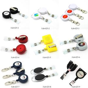 Porte-badge de carte bobines avec clip nom bobine ronde écologique Logo personnalisé mélange de couleurs lanière rétractable fournitures scolaires de bureau - Product Image 6