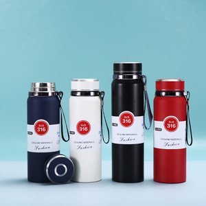 316 Stainless Steel Insulated Water <b>Bottle</b> With Carrying Strap Travel Sports Outdoor Use - Product Image 2