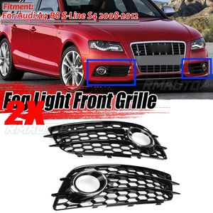 ฝาครอบตะแกรงไฟตัดหมอกหน้ารถยนต์แบบรังผึ้ง 2 ชิ้น สำหรับ Audi A4 B8 S-Lines S4 Bumper ปี 2008-2012 รุ่น 8K0807681C 8K0807682C - Product Image 1