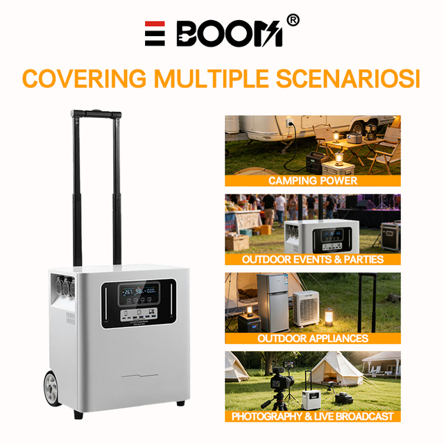 EBOOM Portable Outdoor 3.5kW All-in-One Lithium Ion Battery Storage Solution Pure Sine Wave Inverter MPPT Controller External