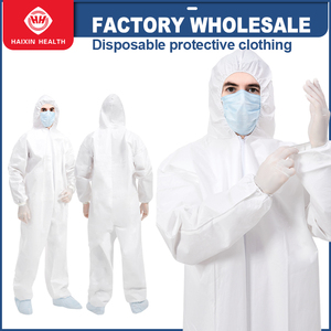 Dùng một lần PPE microporous làm việc Coverall bảo vệ Overalls hồ Bắc haixin quần áo đồng phục bảo hộ lao động trắng yếm bán buôn - Product Image 2