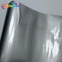 Autocollant de voiture 6D argenté brillant, vinyle carbone, autocollants pour voiture, film de protection pour véhicules, accessoires pour l'emballage des voitures