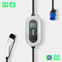 Chargeur de voiture électrique portable 7KW 32A Type 2, courant réglable, niveau 2 EVSE avec écran LCD, prise CEE pour la recharge des véhicules électriques