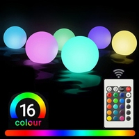 Lampes LED flottantes pour piscine, boule lumineuse RGB de 8 cm, télécommande, changement de couleur, décoration moderne pour chambre à coucher, décoration de Noël suspendue, fête