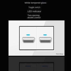 Interrupteur mural universel en verre trempé avec panneau à 1/2/3/4 boutons et indicateur LED - Product Image 4