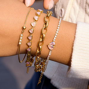 J&D 几何水滴锆石奢华网球链手链适合派对舞会佩戴 - Product Image 2