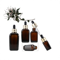 Flacon de sérum pour soins de la peau en verre brun de luxe, 20 ml-100 ml, avec bouchon à vis et compte-gouttes, coffret pour diffuseur
