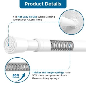 ARODDY 60-110cm Tringles à rideaux et barres de tension métalliques réglables et extensibles sans perçage pour fenêtres à ressort - Product Image 4