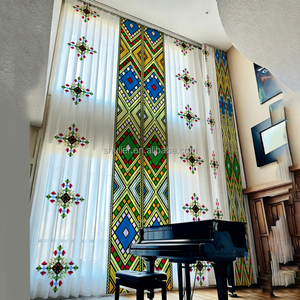 Cortinas Personalizadas de Gran Tamaño con Diseño Etíope y Eritreo en 3D, para Sala de Estar, Ventanas, Salas de Estar y Hoteles - Product Image 3