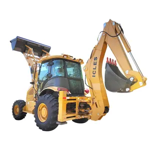 ICLES Cheap Backhoe Loader 4x4 Four Wheel Steering Front Backhoe Excavator Tractor Loader Backhoe with Attachment price