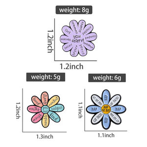 Broches de Esmalte con Frases Motivadoras de Flores de Margarita, Eres Amada Suficientemente, Broche de Solapa de Ropa con Diseño de Flores, Regalo para Amigos - Product Image 3