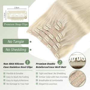 Extensiones de Cabello Humano Brasileño 100% Virgen, Doble Trama, Cutícula Alineada, Sin Costuras, de Alta Calidad para Mujeres Blancas - Product Image 2