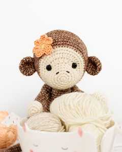 Handmade Crochet Khỉ đồ chơi sang trọng mô hình Amigurumi búp bê DIY dệt kim thủ công hướng dẫn cho người mới bắt đầu trẻ em Quà tặng kiva Polyester - Product Image 1