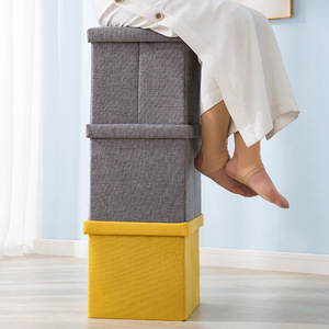 Custom Square <b>Storage</b> <b>Stool</b> Small Size Home Use Sitting Clothes Organizer Box - Product Image 3