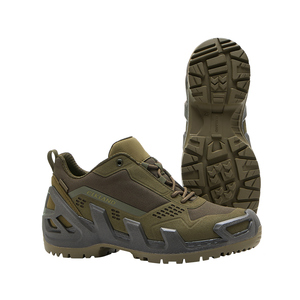 Chaussures tactiques pour hommes, vert olive, dessus en mesh, semelle en caoutchouc, respirantes, pour toutes les saisons, bottes de randonnée en plein air - Product Image 3