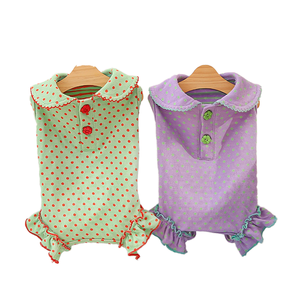 Designer Cotton Breathable Spring Summer Pet Dress <b>Clothes</b> Dog Clothing Luxury Cute With Polka Dot OEM Hot Sale - Product Image 1