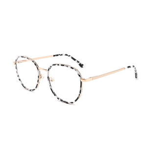 高級ファッション金属眼鏡アセテートラウンド眼鏡フレームは、ホットケークモンチャールネットのように販売されていますプリントパターン - Product Image 2