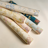 Papier peint 3D de style européen à motifs floraux en relief de précision, antistatique, ignifuge, insonorisant, garantie 3 ans