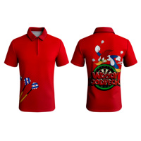 Polo respirant en gros pour hommes, impression par sublimation, maillot personnalisé, chemises de fléchettes