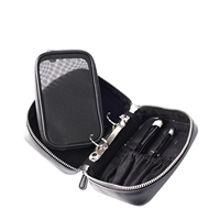 Sac de rangement portable YITING en PU noir avec fermeture éclair, poignée souple, coque rigide, organiseur de cosmétiques de voyage