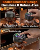 Kit Fumeur Électrique pour Whisky avec Contrôle de la Fumée Réglable (060s) – Ensemble d'Outils de Bar pour Fumer les Cocktails et le Whisky, 6 Copeaux de Bois, Sans Butane