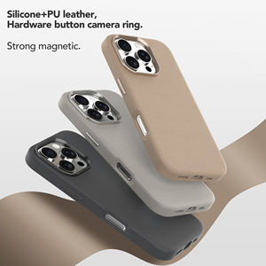 Soonleader Hot Force Vente Chaude PU Cuir + <span class=keywords><strong>Silicone</strong></span> Pare-chocs Magnétique Sans Fil Charge Mobile Téléphone Cas pour iPhone 16 Pro Max - Product Image 3